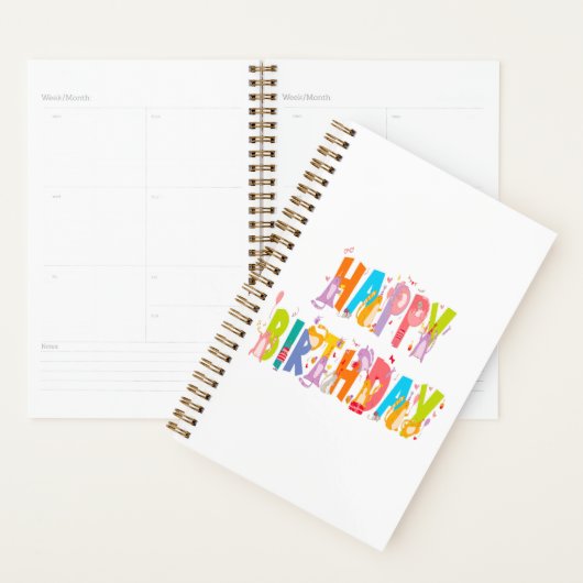 ハッピーバースデーおもしろい猫好きデイお祝い プランナー手帳 (ディスプレー)