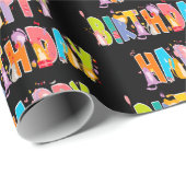 ハッピーバースデーおもしろい猫好きデイお祝い ラッピングペーパー (ロールコーナー)