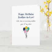 ハッピーバースデーおもしろい義理の兄弟誕生日 カード (黄色い花)