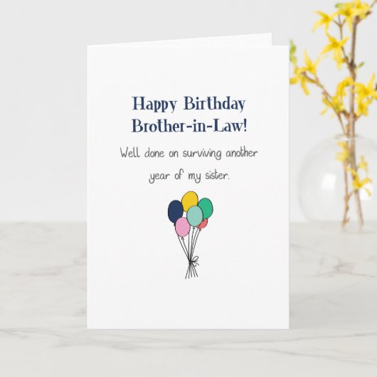 ハッピーバースデーおもしろい義理の兄弟誕生日 カード (黄色い花)
