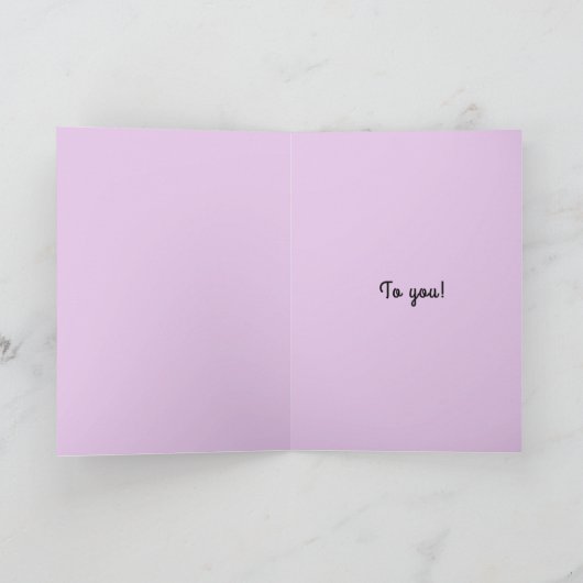 ハッピーバースデーおもしろい花ハート挨拶 カード (内部)