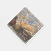 ハッピーバースデーおもしろい鶏 スタンダードランチョンナプキン (角)