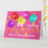 ハッピーバースデーおもしろい60番目のマイルストーンパーソナライズされた カード (黄色い花)