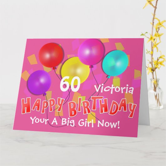 ハッピーバースデーおもしろい60番目のマイルストーンパーソナライズされた カード (黄色い花)