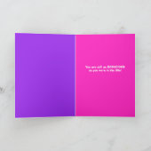 ハッピーバースデーおもしろい80年代レトロ女性写真 シーズンカード (内部)