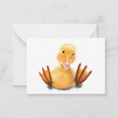 ハッピーバースデーおもしろい – イエローダックよくはしゃぐウィンク ノートカード (裏面)