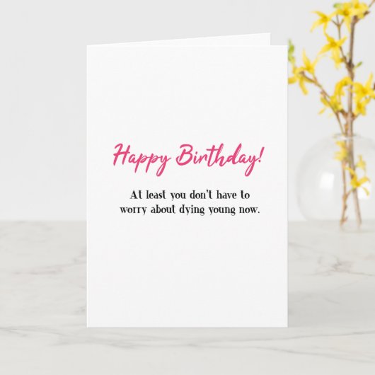 ハッピーバースデーおもしろい、死んでいない若い誕生日 カード (黄色い花)