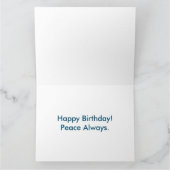 ハッピーバースデーおよび平和常に大きい挨拶状 カード (内部)
