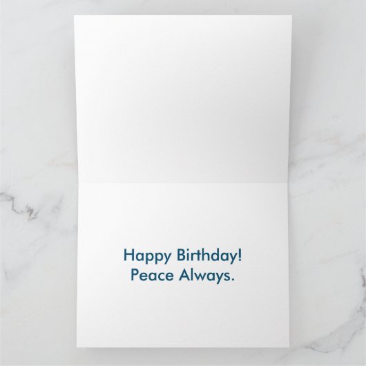ハッピーバースデーおよび平和常に大きい挨拶状 カード (内部)