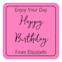 ハッピーバースデーおよび送信者の名前ホットピンクとブラック