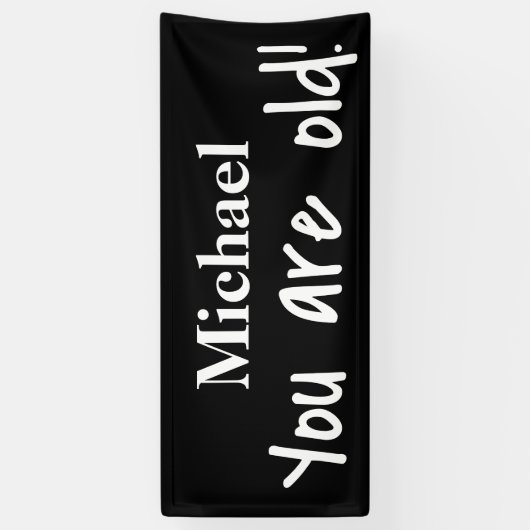 ハッピーバースデーお前は古い黒名だパーソナライズされた 横断幕 (縦)