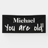 ハッピーバースデーお前は古い黒名だパーソナライズされた 横断幕 (横)