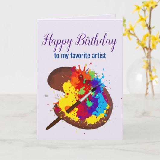 ハッピーバースデーお気に入りのアーティスカラフル絵を描トアー カード (黄色い花)