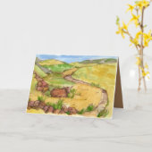 ハッピーバースデーお気に入りのガイカウボーイホースシューズ カード (黄色い花)