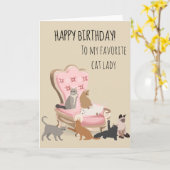 ハッピーバースデーお気に入りのトキャット カード (黄色い花)