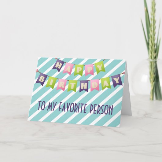 ハッピーバースデーお気に入りの対人 カード (正面)