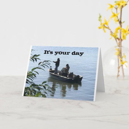 ハッピーバースデーお気に入りの*フィッシャーマン* カード (黄色い花)