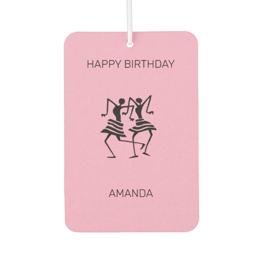 ハッピーバースデーお祝いダンサーピンク カーエアーフレッシュナー (正面)