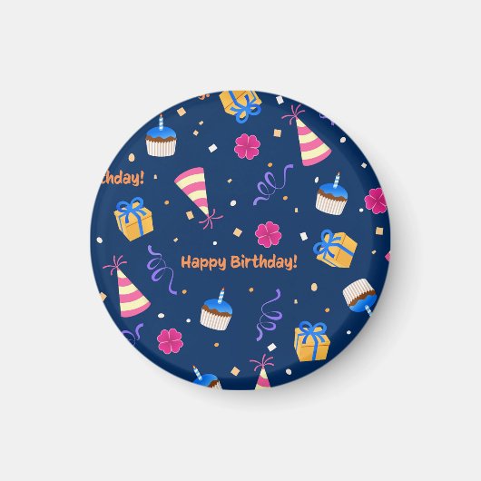 ハッピーバースデーお祝いデザイン マグネット (正面)