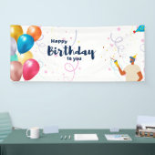 ハッピーバースデーお祝いバナー 横断幕 (トレードショー)