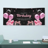 ハッピーバースデーお祝いバナー 横断幕 (トレードショー)