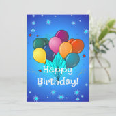 ハッピーバースデーお祝いバルーン カード (スタンド正面)
