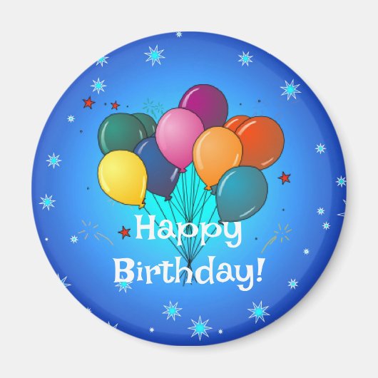 ハッピーバースデーお祝いバルーン マグネット (正面)