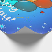 ハッピーバースデーお祝いバルーン ラッピングペーパー (角)