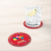 ハッピーバースデーお祝いラウンド紙コースター ラウンドペーパーコースター (インサイチュ)