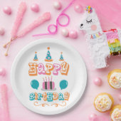 ハッピーバースデーお祝い紙プレート ペーパープレート (パーティー)