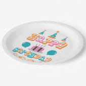 ハッピーバースデーお祝い紙プレート ペーパープレート (アングル)