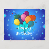 ハッピーバースデーお祝い風船 ポストカード (正面)