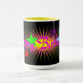 ハッピーバースデーお祝い、おもしろいおよびカラフル マグカップ (中央)