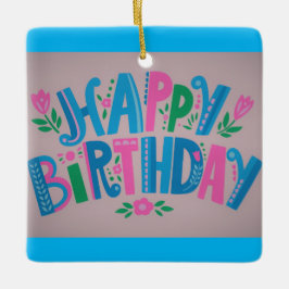 ハッピーバースデーお祝い セラミックオーナメント