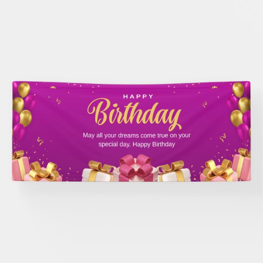 ハッピーバースデーお祝い バナー 横断幕 (横)