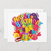 ハッピーバースデーお祝い ポストカード (正面/裏面)