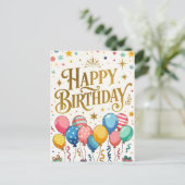 ハッピーバースデーお祝い ポストカード (スタンド正面)