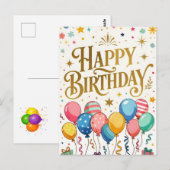 ハッピーバースデーお祝い ポストカード (正面/裏面)