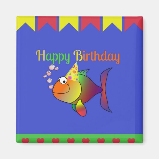 ハッピーバースデーお祝い マグネット (正面)