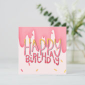 ハッピーバースデーお誕生日ケーキ カード (スタンド正面)