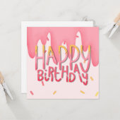 ハッピーバースデーお誕生日ケーキ カード (正面/裏面インサイチュ)