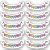 ハッピーバースデーお誕生日リマインダーガーランドバナーカレンダー シール (正面)