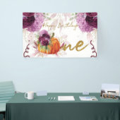 ハッピーバースデーかぼちゃブルゴーニュ花 横断幕 (トレードショー)