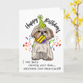 ハッピーバースデーからあなたのシーズー(犬)津相棒 カード (黄色い花)