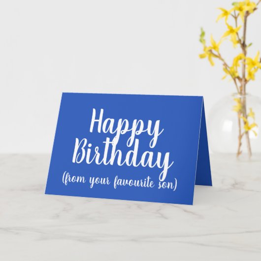 ハッピーバースデーからお気に入りののおもしろい息子 カード (黄色い花)