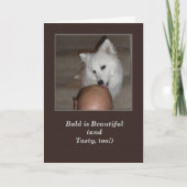 ハッピーバースデーからの犬のグリーティングカードはげ男 カード (正面)