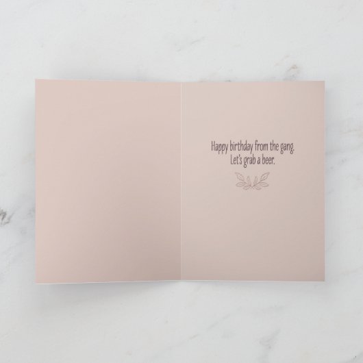 「ハッピーバースデーからの集団おもしろい」 カード (内部)