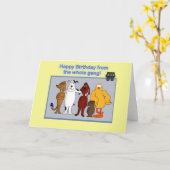 ハッピーバースデーからの集団 カード (黄色い花)