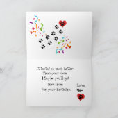 ハッピーバースデーからグレートダーンドッグバディピンクシューズ カード (内部)