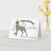 ハッピーバースデーからグレートダーンドッグバディピンクシューズ カード (黄色い花)